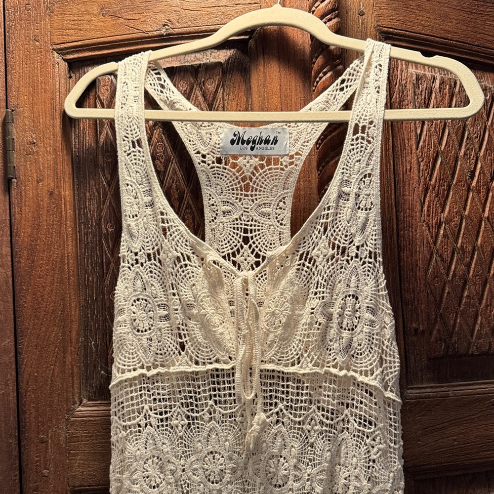 Meghan LA Cream Lace Maxi Dress